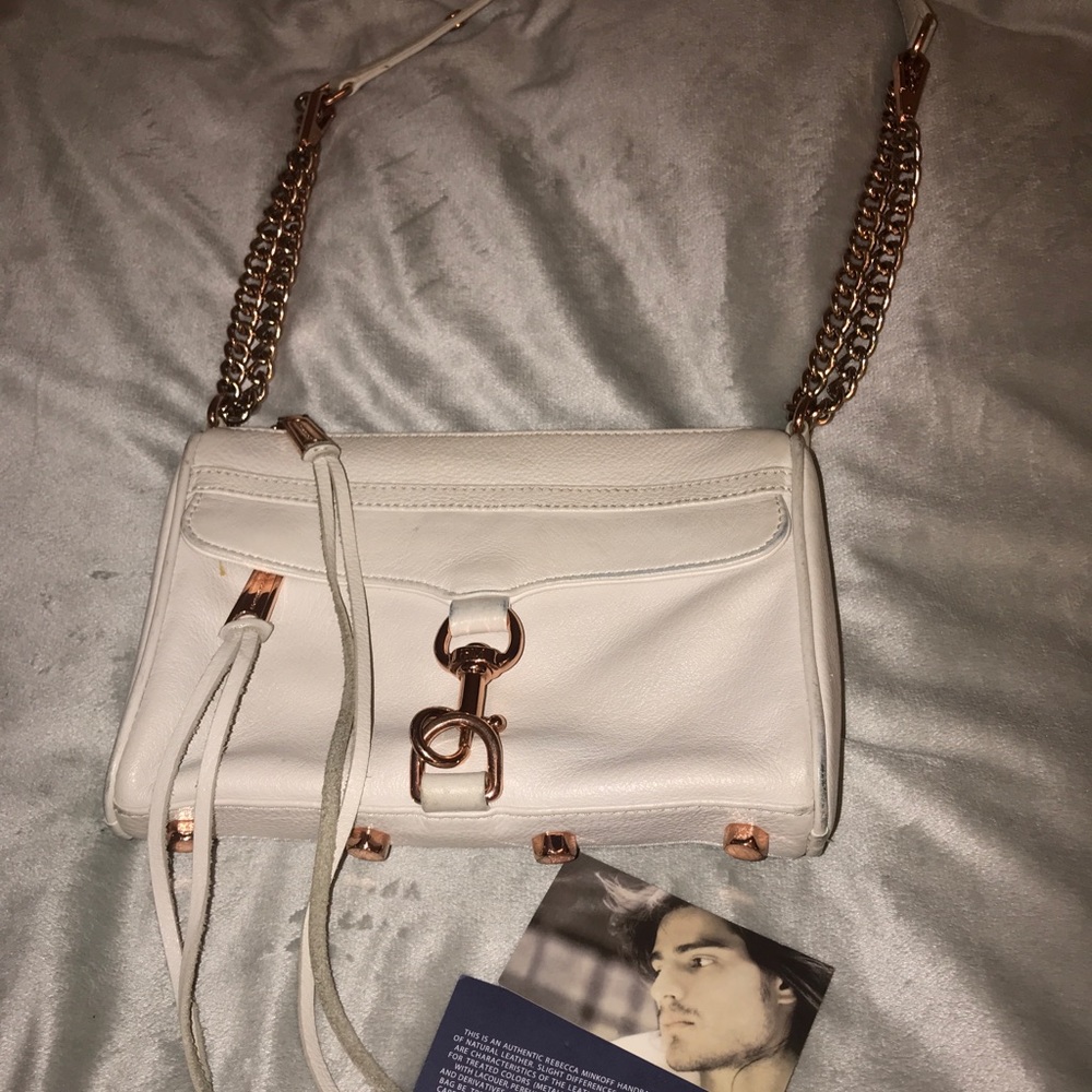 REBECCA MINKOFF Mini MAC- White with Rose Gold